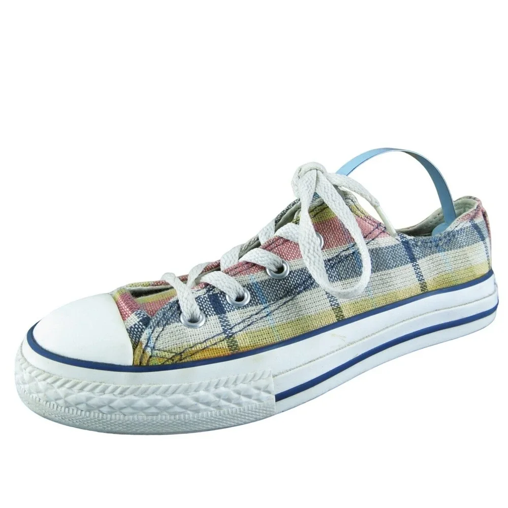 Converse Youth Girls Sneaker‎ Plaid Size 2 Medium Multicolor Fabric Lace Up